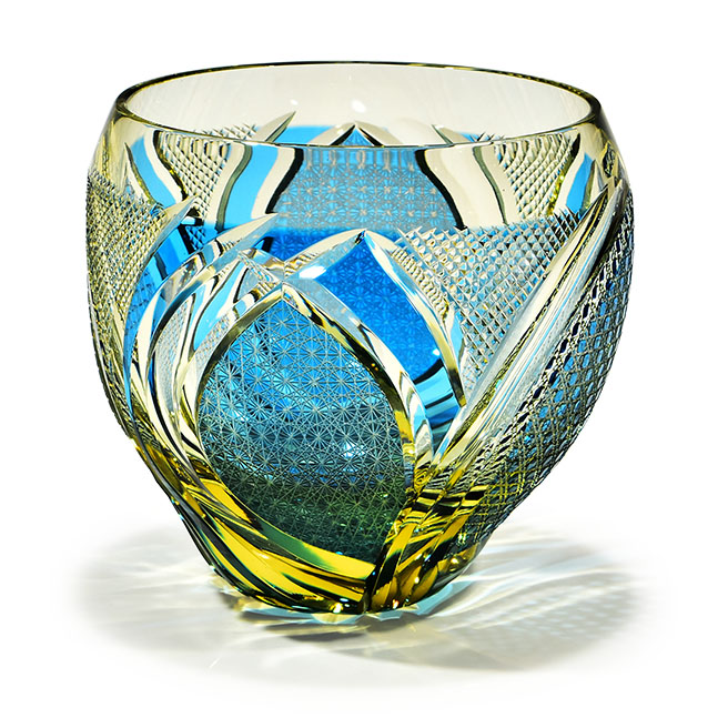 Pr-327 宙吹コレクショングラス 水色 | 江戸切子の店 華硝（はなしょう）