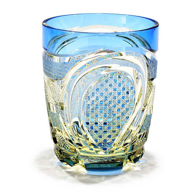 華硝プレミアム 片口酒器 （Pr-377 コレクションオールドグラス 水色 